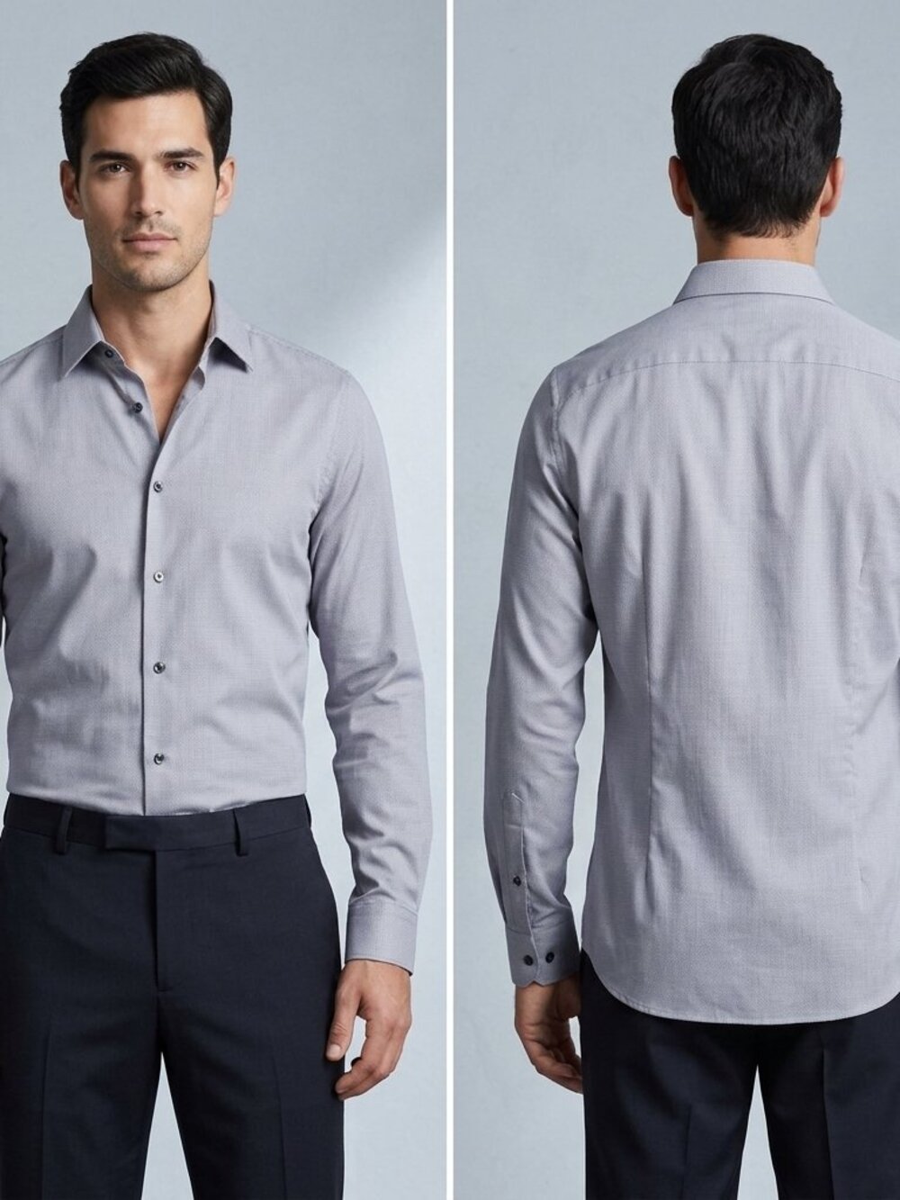 Theory Men’s Cedrick Slim Fit button Shirt Blue Micro Houndstooth Size L 15.5
